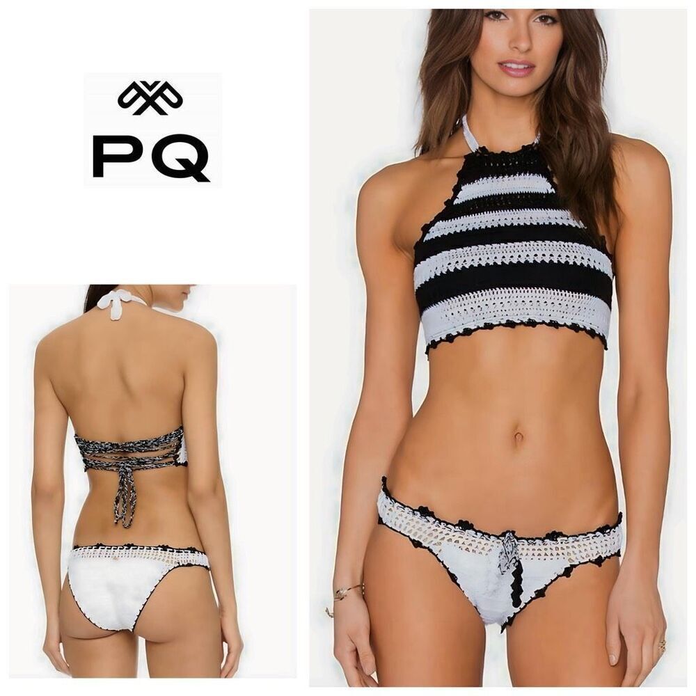 New. Pilyq crochet teeny bikini. D-cup/M-bottom. Retails $220